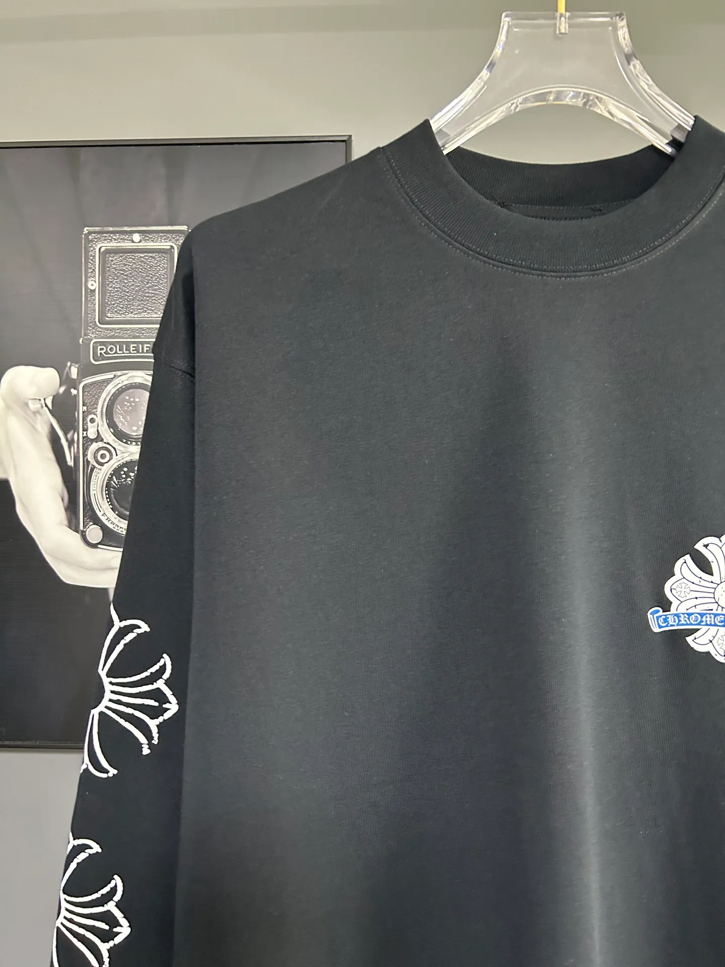 P230 2026 new (exclusive) Chrome Hearts autumn and winter limited edition heavyweight high-weight long-sleeved T-shirt, customized Dreamweaver Yayun ribbed cotton designer concept style Fabric: Heavy 380g Size: S M L XL Color: White Black